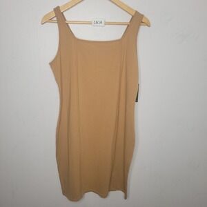 90s Style Wild Fable Tan Seamed‎ Bodycon Dress - Plus Size 2XL - New